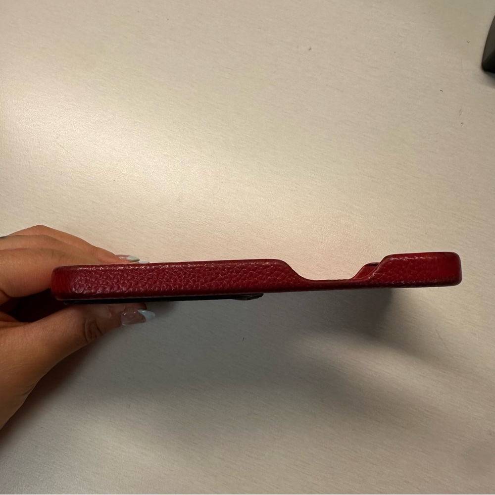 Louis Vuitton Red Leather iPhone Case with Monogram Card Pocket - Picture 8 of 11